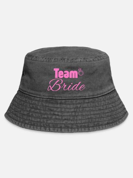 Team Bride: Pink Ring Logo - Vintage Bucket Hat - Vintage Schwarz