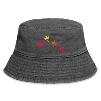 Herbstliche Blätter - Vintage Bucket Hat - Vintage Schwarz - Vorne