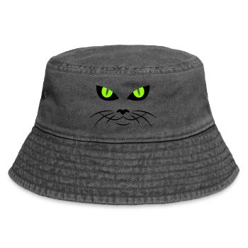 cat face - katzengesicht - Vintage Bucket Hat - Vintage Schwarz - Vorne