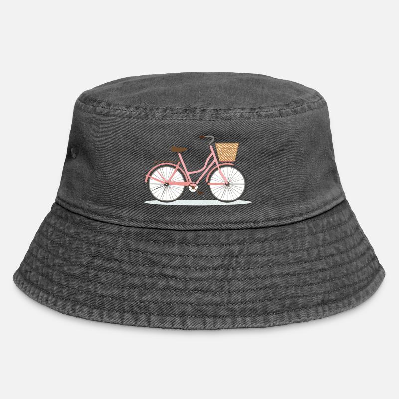 Vélo rose avec panier - Bob vintage - noir vintage
