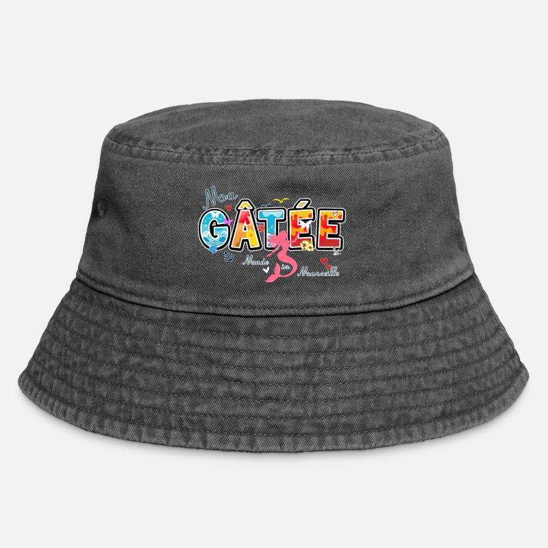 Ma Gatée, Expression marseillaise, valentines gift - Vintage Bucket Hat - vintage black
