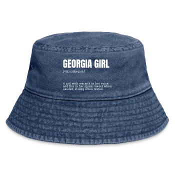 Georgia Girl Warmth and Strength - Vintage Bucket Hat - vintage denim - Front