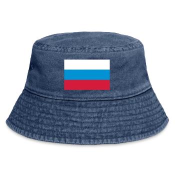 russia flag - Vintage Bucket Hat - Vintage Denim - Vorne