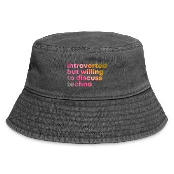Techno - Vintage Bucket Hat - Vintage Schwarz - Vorne
