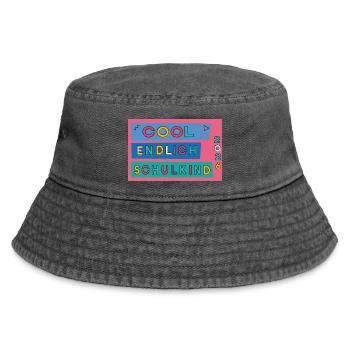 Finally a schoolchild - Vintage Bucket Hat - vintage black - Front