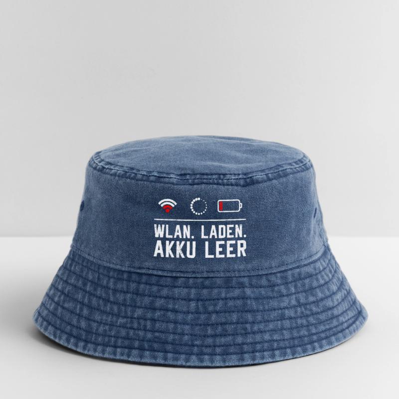 Coder WiFi. LOADING. BATTERY EMPTY FUNNY Vintage Bucket Hat