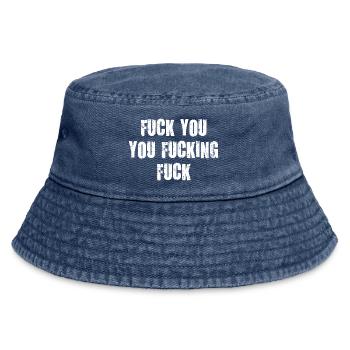 fuck you you fucking scheiß drauf verdammt vulgär - Vintage Bucket Hat - Vintage Denim - Vorne