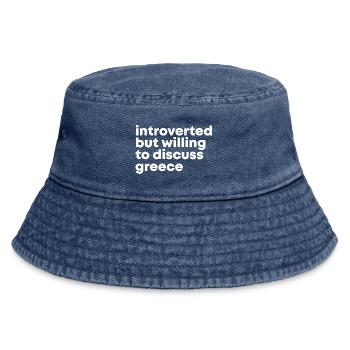 Greece - Vintage Bucket Hat - vintage denim - Front