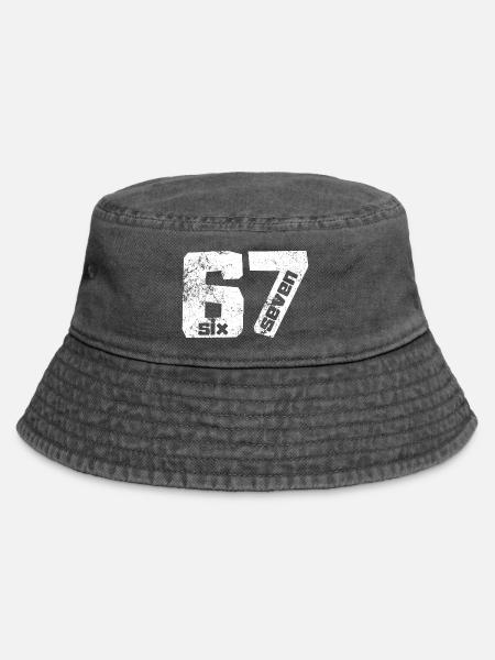 67 Six Seven - Vintage Bucket Hat - Vintage Schwarz