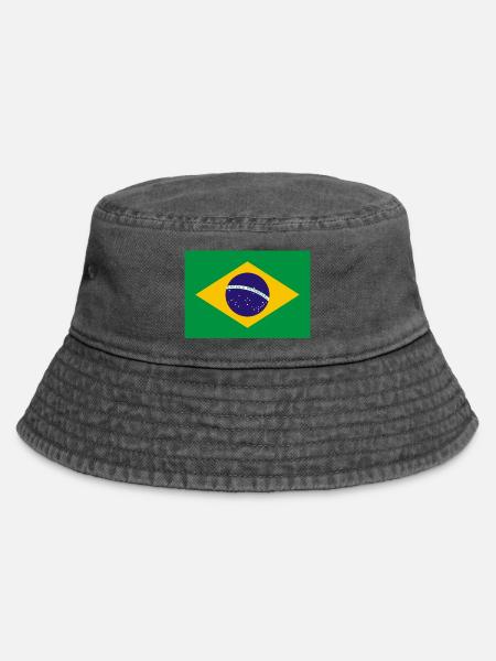 Brasilien - Vintage Bucket Hat - Vintage Schwarz