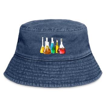Bunte Laborgläser Kollektion - Vintage Bucket Hat - Vintage Denim - Vorne