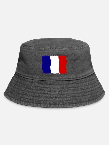 Frankreich, Französisch - Vintage Bucket Hat - Vintage Schwarz