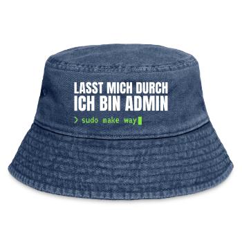 Lasst mich durch, ich bin Admin – Sudo Make Way - Vintage Bucket Hat - Vintage Denim - Vorne