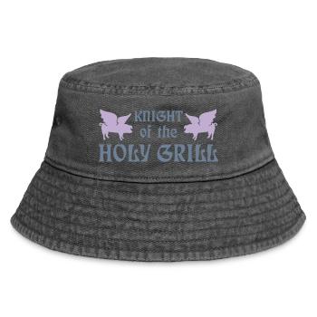 Knight of the holy grill (Txt, 2c) - Vintage Bucket Hat - Vintage Schwarz - Vorne