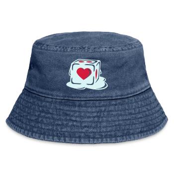 With Heart - Vintage Bucket Hat - vintage denim - Front