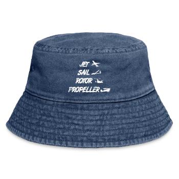Düsen Segel Rotor Propellerflugzeug - Vintage Bucket Hat - Vintage Denim - Vorne