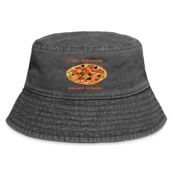 Lebendige Pizza mit frischen Zutaten - Vintage Bucket Hat - Vintage Schwarz - Vorne