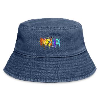Breakdance Girl Bgirl B-Girl - Vintage Bucket Hat - vintage denim - Front