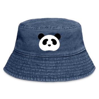 Panda Bear - Vintage Bucket Hat - vintage denim - Front