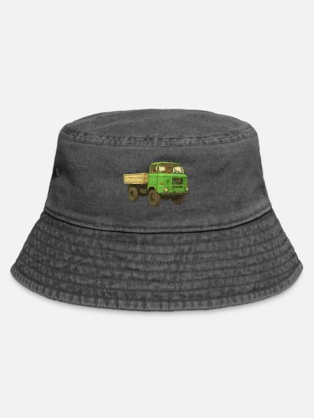 W50 DDR LKW - Vintage Bucket Hat - Vintage Schwarz