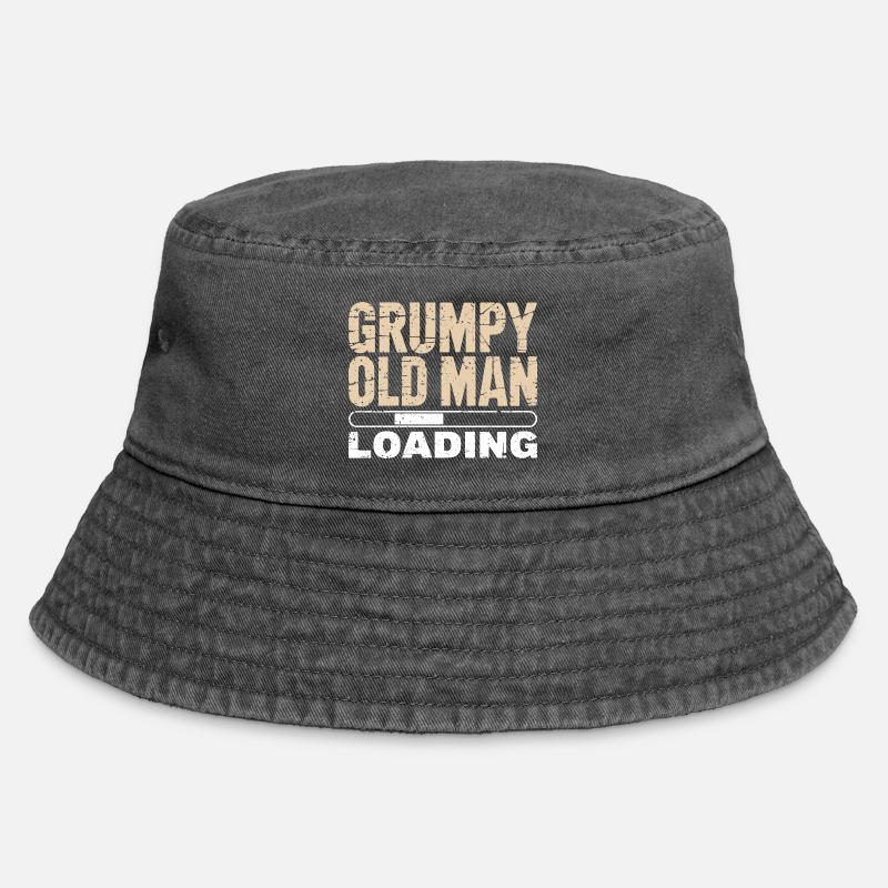 Grumpy Old Man Loading - Vintage Bucket Hat - vintage black
