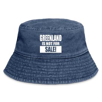 Greenland Is Not For Sale - Vintage Bucket Hat - Vintage Denim - Vorne