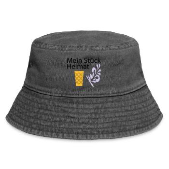 Meine Heimat Geripptes - Apfelwein - Vintage Bucket Hat - Vintage Schwarz - Vorne