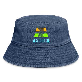 You Are Enough Self Love Motivational Quote - Vintage Bucket Hat - vintage denim - Front