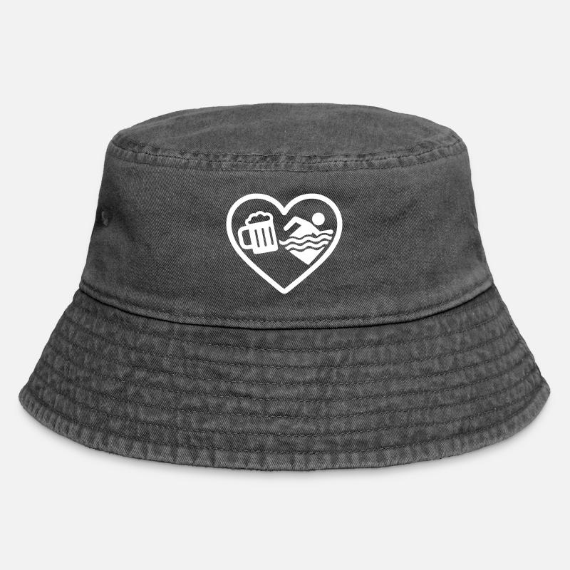 Herzschwimmendes Bier - Vintage Bucket Hat - Vintage Schwarz