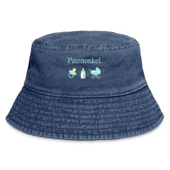 Patenonkel Geburt Junge Taufe - Vintage Bucket Hat - Vintage Denim - Vorne