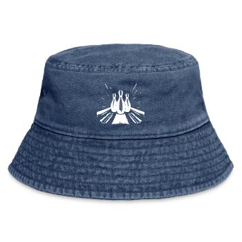 Bowling - Vintage Bucket Hat - vintage denim - Front