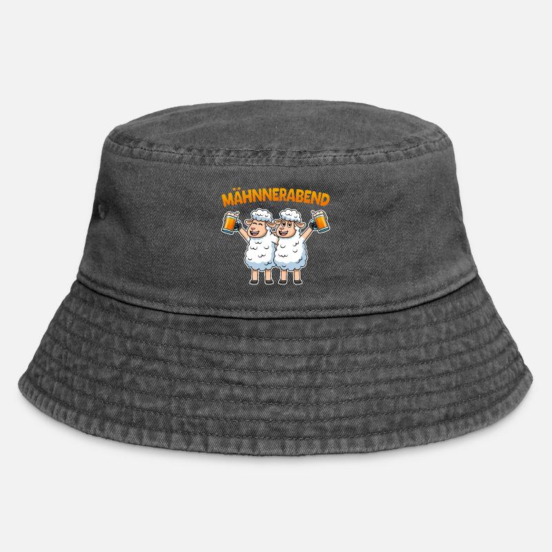 Schafe Männerabend Bier Schaf Mähnnerabend - Vintage Bucket Hat - Vintage Schwarz