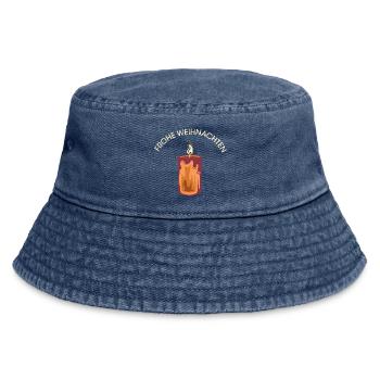 frohe weihnachten kerze Schein Illustration Symbol - Vintage Bucket Hat - Vintage Denim - Vorne