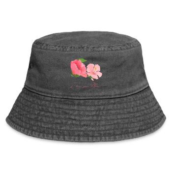 Muttertag Motiv Blumen Flower Power - Vintage Bucket Hat - Vintage Schwarz - Vorne