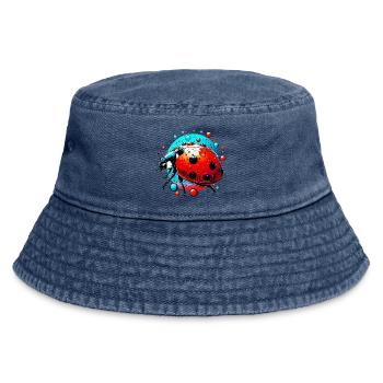 Ladybug - Vintage Bucket Hat - vintage denim - Front