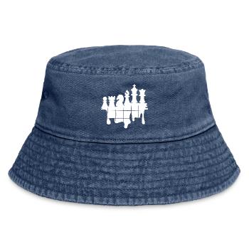 Schach Graffiti Schachspiel Figuren Knight Logo - Vintage Bucket Hat - Vintage Denim - Vorne