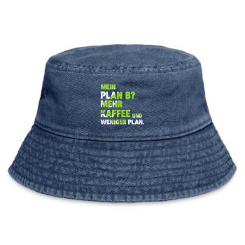Mehr Kaffee statt Plan B - Vintage Bucket Hat - Vintage Denim - Vorne