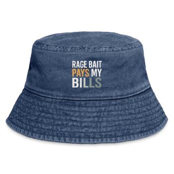 Rage Bait Pays My Bills, Funny Meme  - Vintage Bucket Hat - vintage denim - Front