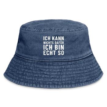 I can't help it, I'm really like that - Vintage Bucket Hat - vintage denim - Front