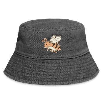 Oranger Cartoon Bienenstreifen Tiger - Vintage Bucket Hat - Vintage Schwarz - Vorne