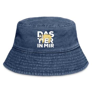 Raise the animal in me Faultier - Vintage Bucket Hat - vintage denim - Front
