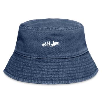 Snowmobile evolution gift snow sledge - Vintage Bucket Hat - vintage denim - Front
