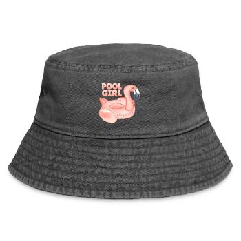 Pool Girl Flamingo Schwimmring Sommer Party - Vintage Bucket Hat - Vintage Schwarz - Vorne