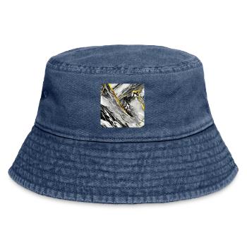 Marble Black Gold Natural Stone - Vintage Bucket Hat - vintage denim - Front