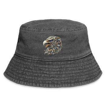 Eagle decorated with Mandalas - Vintage Bucket Hat - vintage black - Front