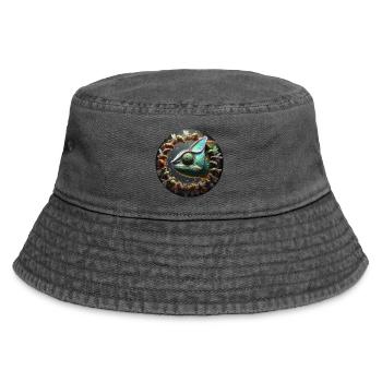 The Chameleon and the Insects - Vintage Bucket Hat - vintage black - Front