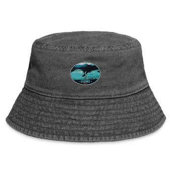 Illustration Sylvensteinsee in Lenggries, Bayern - Vintage Bucket Hat - Vintage Schwarz - Vorne