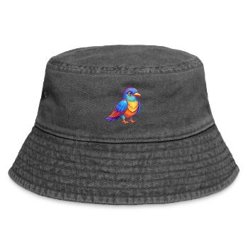 Kuckuck Bunte Kawaii Cartoon Figur Clipart - Vintage Bucket Hat - Vintage Schwarz - Vorne