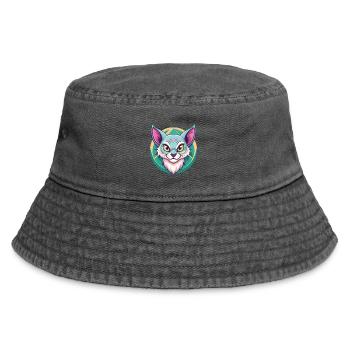 Australische Nebelkatzenrasse Cartoon Kawaii Tier - Vintage Bucket Hat - Vintage Schwarz - Vorne