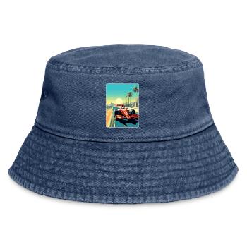 Abu Dhabi Circuit Motorsport Race Uae Travel Card - Vintage Bucket Hat - Vintage Denim - Vorne